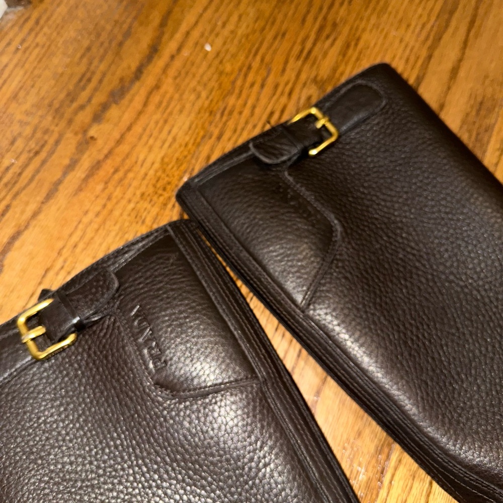 Prada Dark Brown Pebbled Leather Knee Boots - Picture 2 of 6